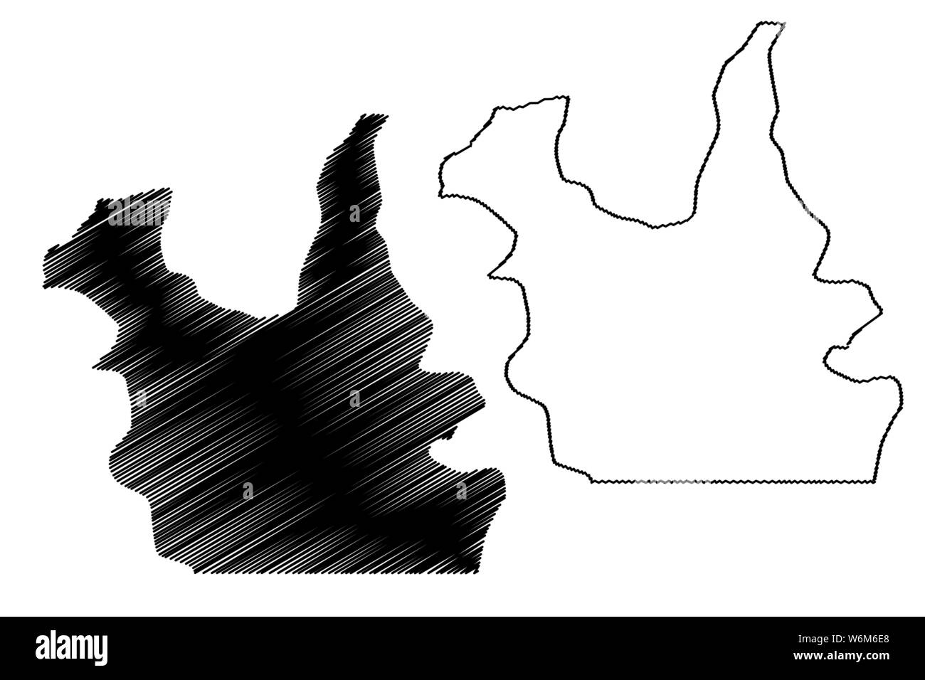 Région de Kaolack (régions du Sénégal, République du Sénégal) map vector illustration gribouillage, croquis Kaolack site Illustration de Vecteur