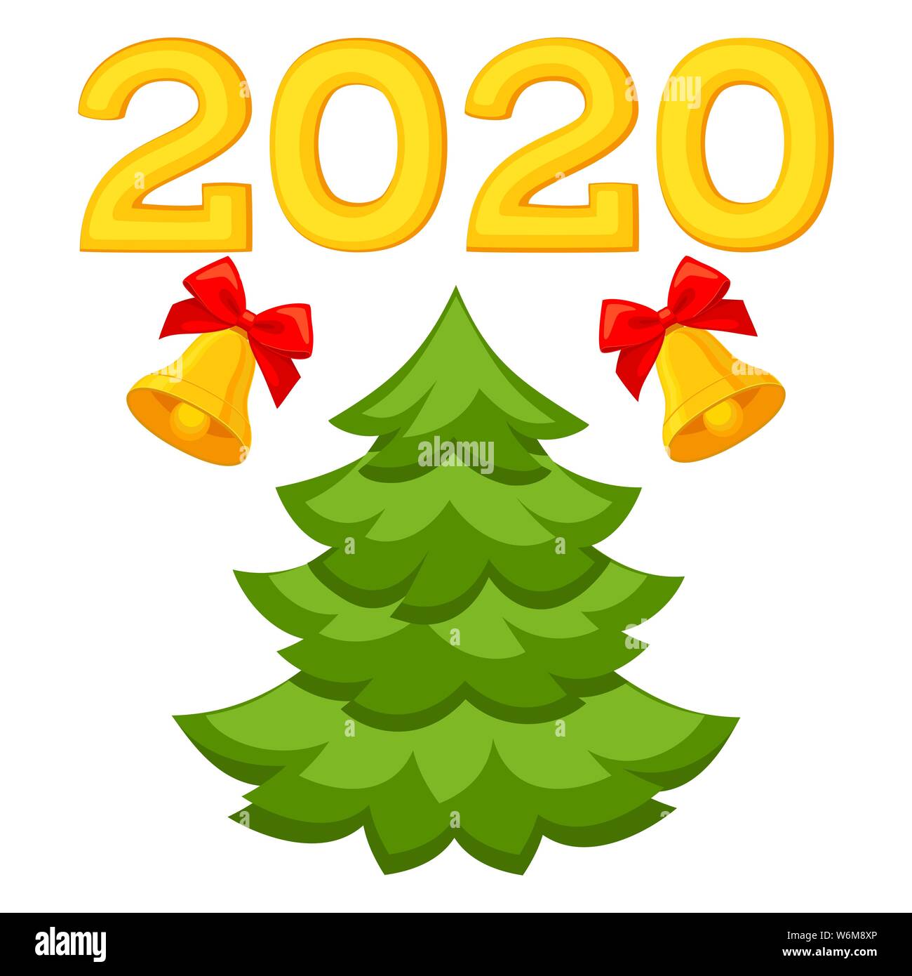 Cartoon couleur 2020 Carte Cadeau Nouvel An Illustration de Vecteur Cartoon couleur 2020 Carte Cadeau Nouvel An Illustration de Vecteur