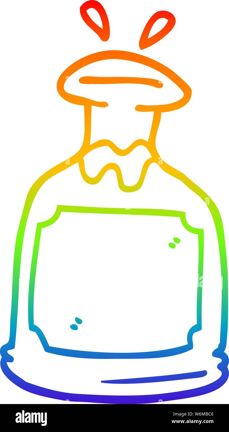 La ligne de gradient dessin d'une caricature décanteur en verre Illustration de Vecteur