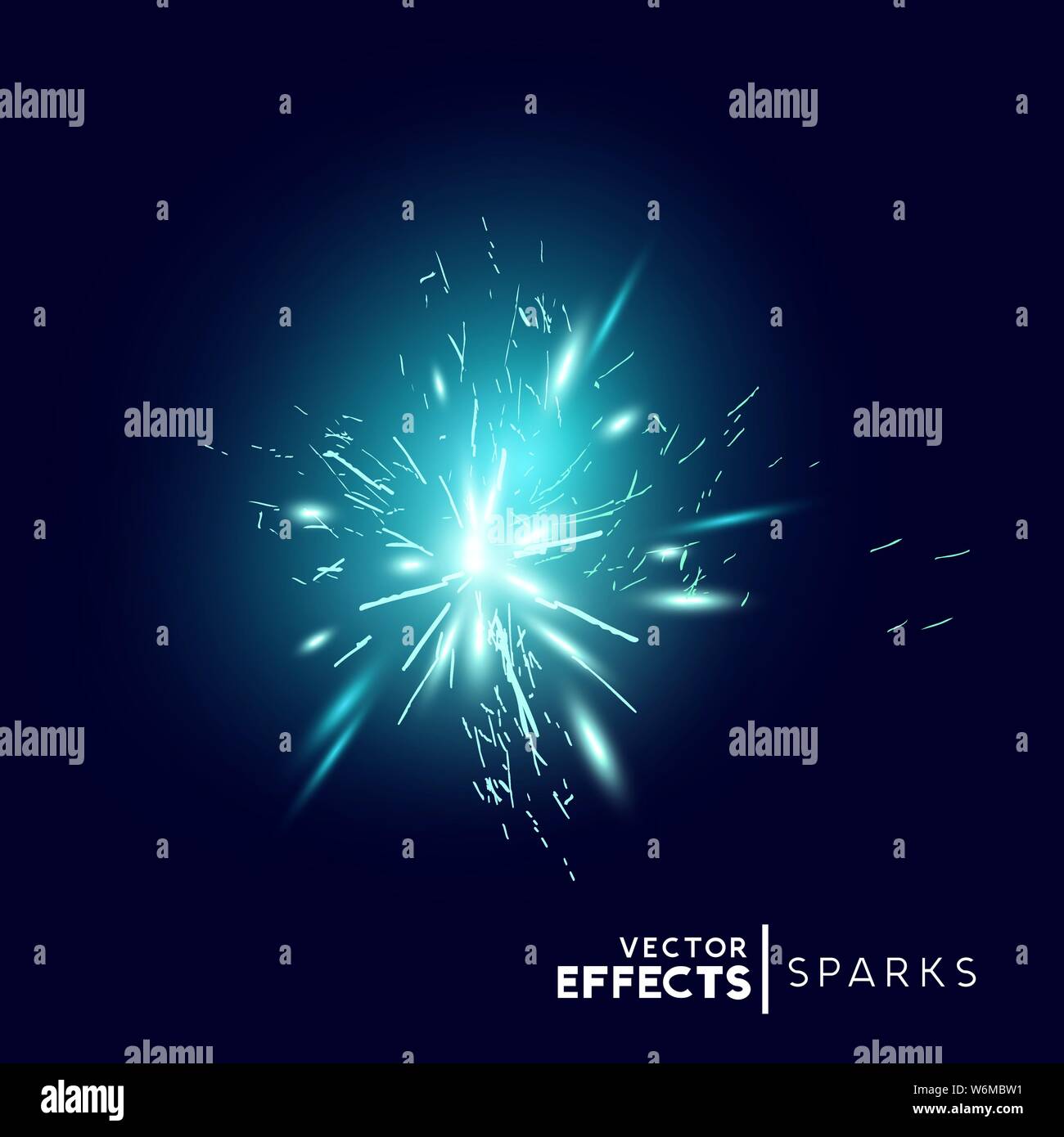 Des étincelles bleues et effet d'explosion. Vector illustration. Illustration de Vecteur