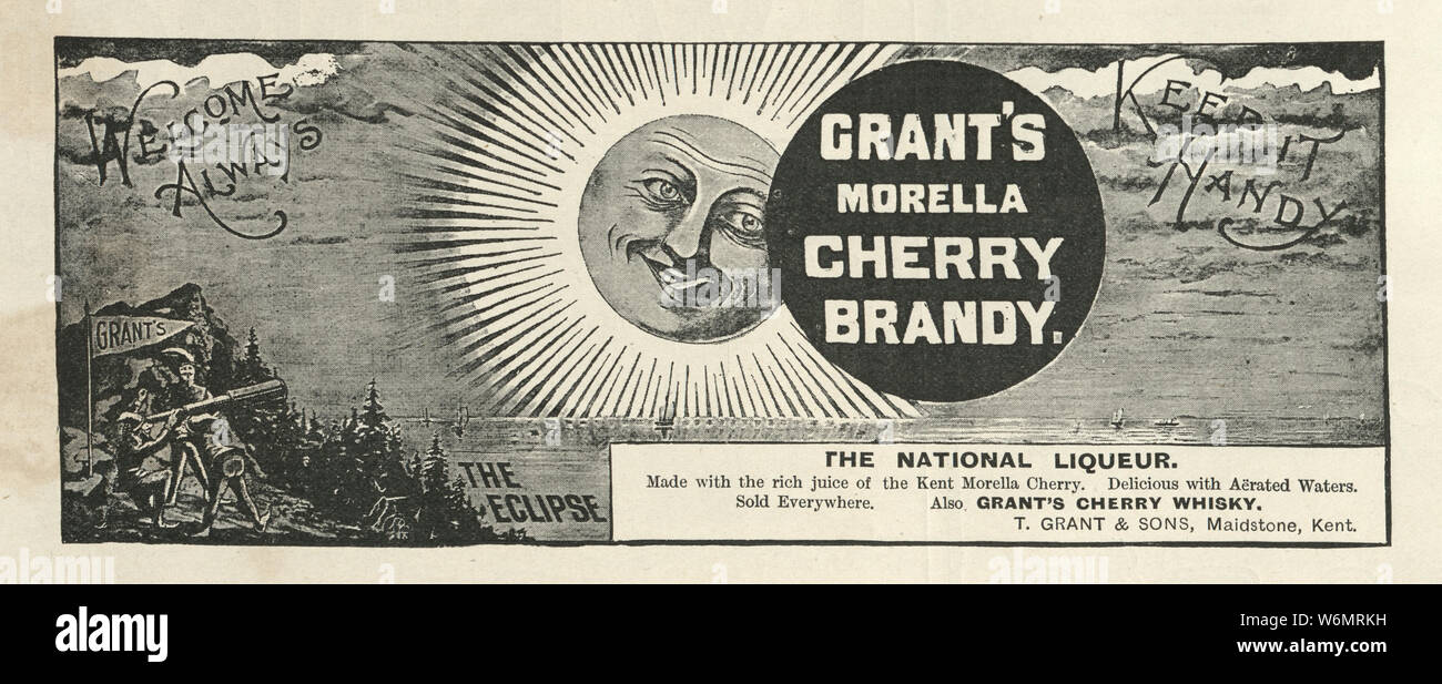 Edwardian annonce pour Grant's Morella Cherry Brandy, 1902 Banque D'Images