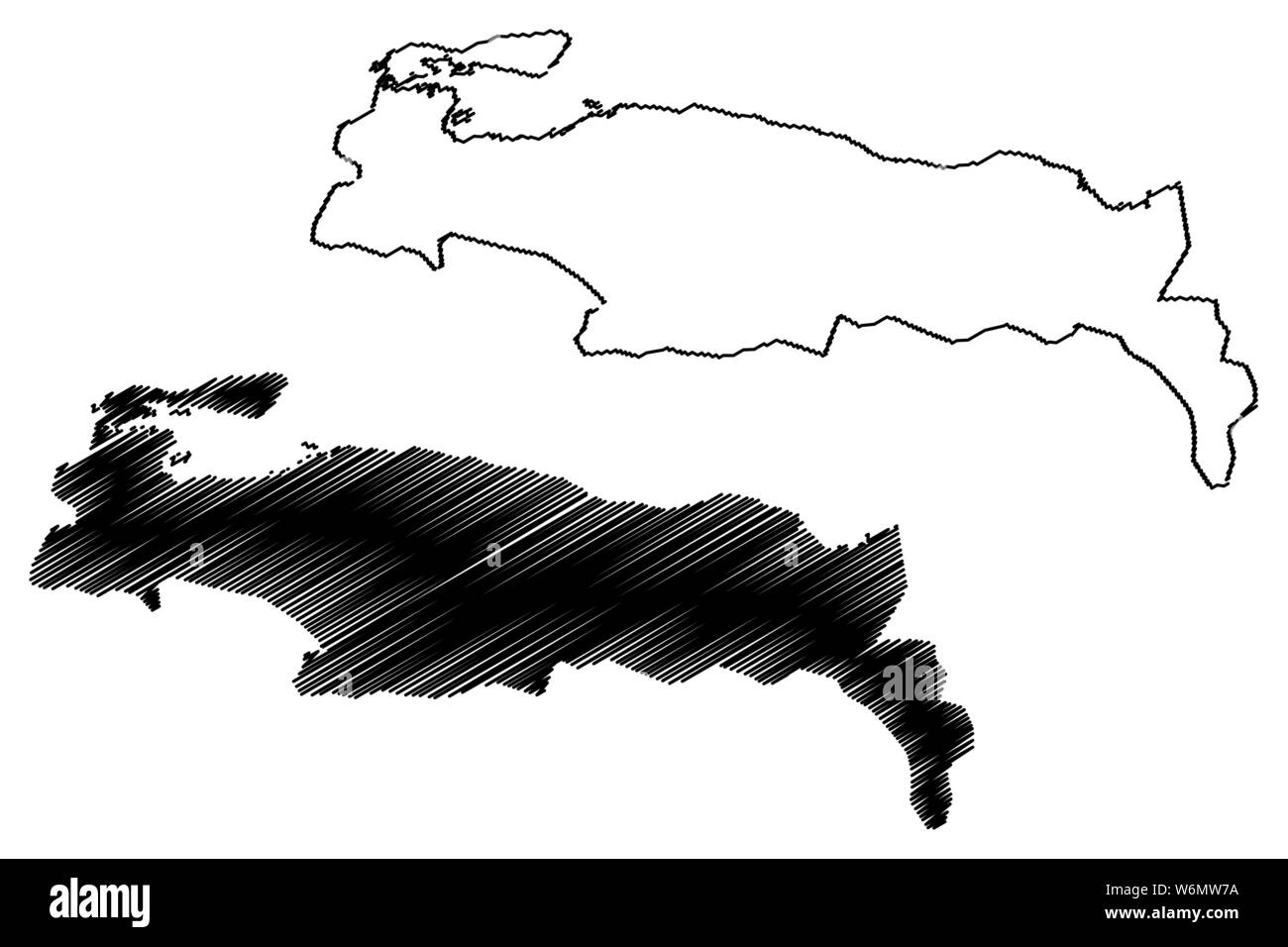 Département de Nippes (République d'Haïti, Hayti, Hispaniola, Départements d'Haïti) map vector illustration, scribble sketch carte Nippes Illustration de Vecteur