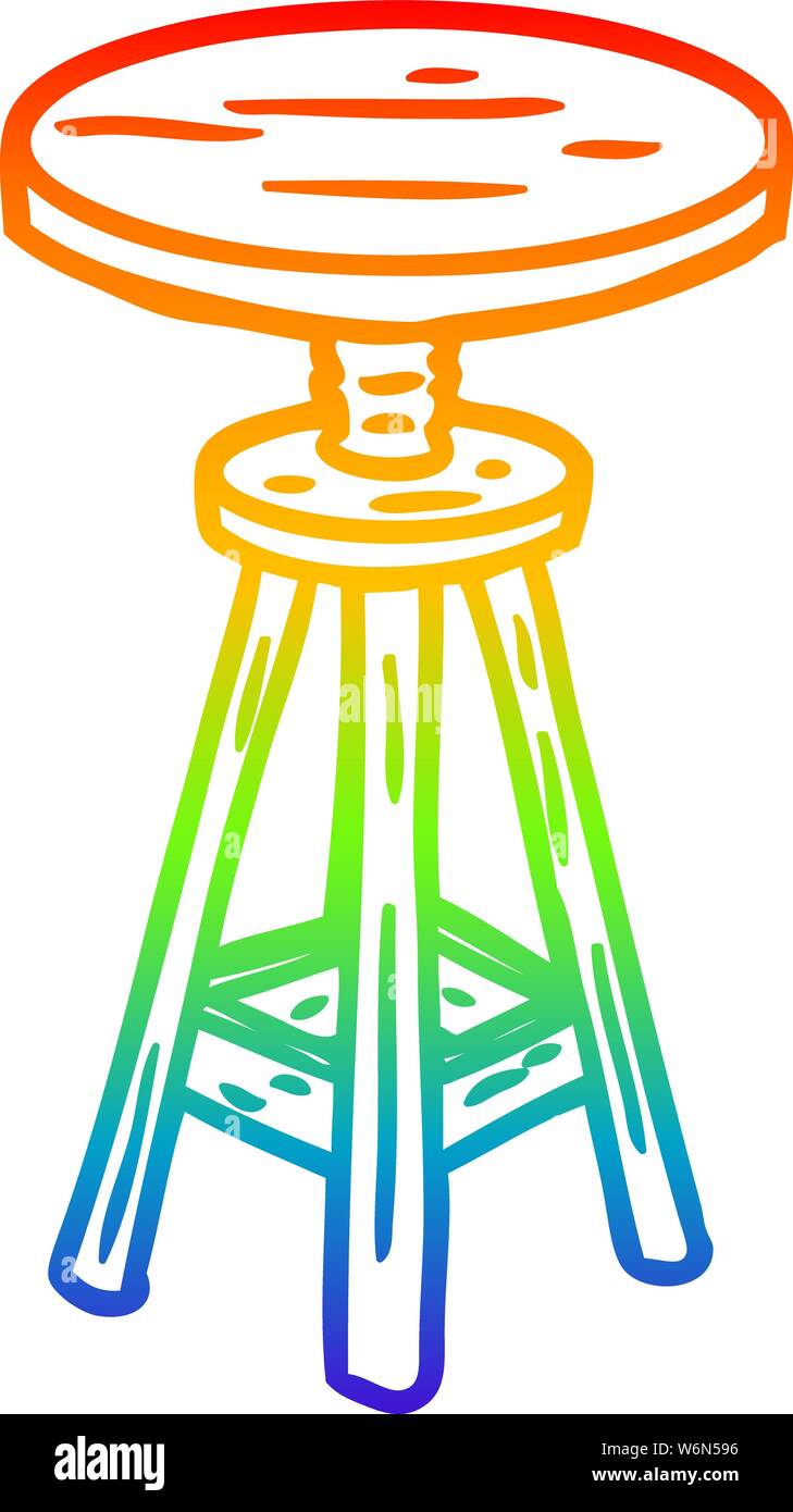 La ligne de gradient dimensions d'un tabouret artiste réglable Illustration de Vecteur