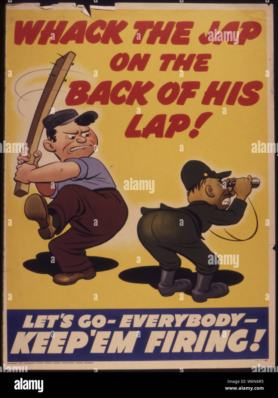 Whack le Jap sur l'arrière de ses genoux ! Let's go - tout le monde - keep 'em feu ! Banque D'Images