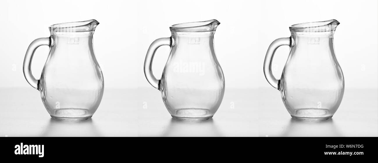 Carafe vide, transparente, contour style, bol, images, pot à lait, pot à lait en arabe, bouteille, pot à lait, pot à l'arabe Banque D'Images