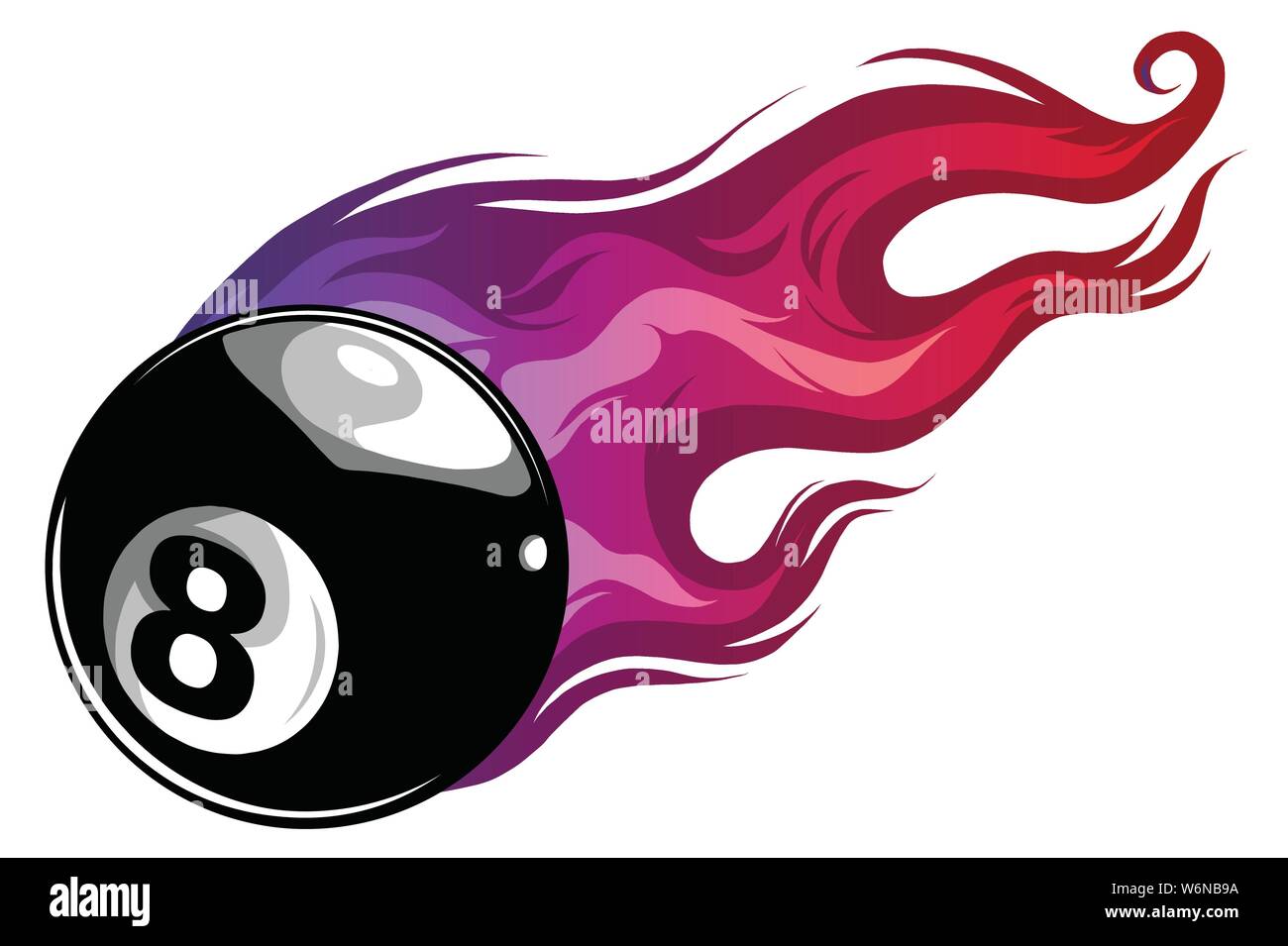 8 ball avec des flammes vector art illustartion Illustration de Vecteur