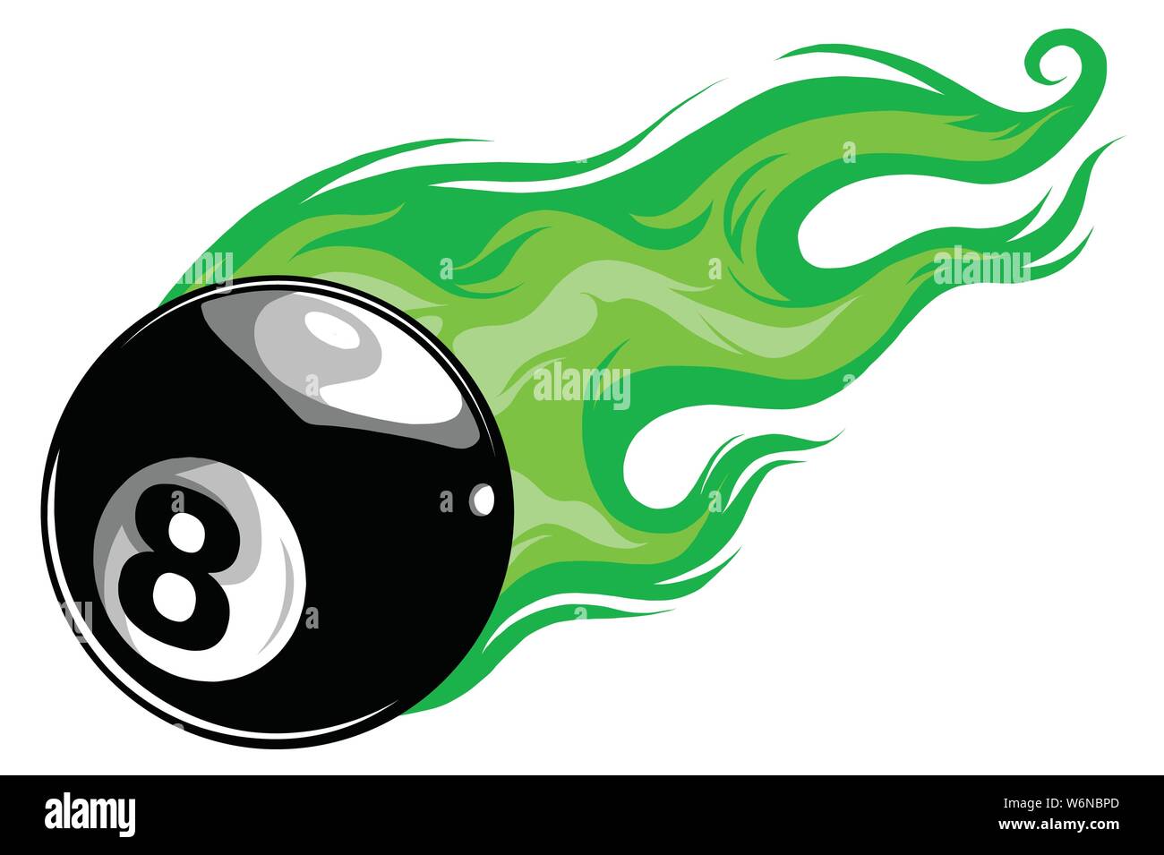 8 ball avec des flammes vector art illustartion Illustration de Vecteur