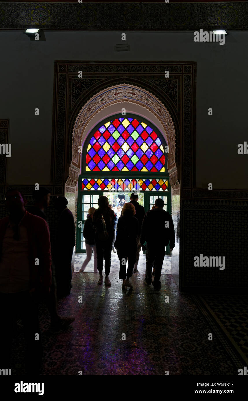 Marrakech, Maroc : 08 mars 2019 : intérieur du palais de Bahia, Marrakech, maroc, Afrique, Banque D'Images