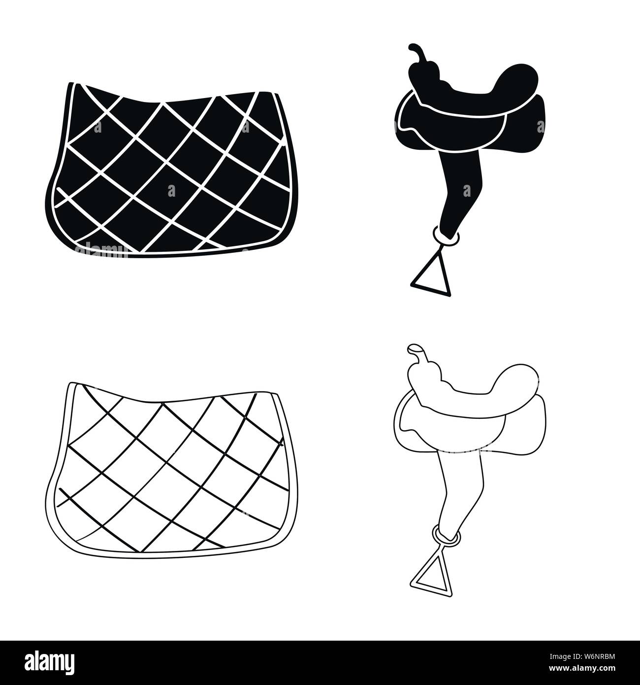 Objet isolé de matériel équitation logo. Ensemble d'équipements et la concurrence symbole boursier pour le web. Illustration de Vecteur