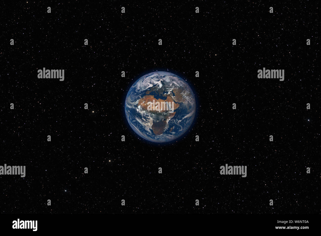 La planète Terre contre l'arrière-plan sombre ciel étoilé, les éléments de cette image fournie par la NASA Banque D'Images