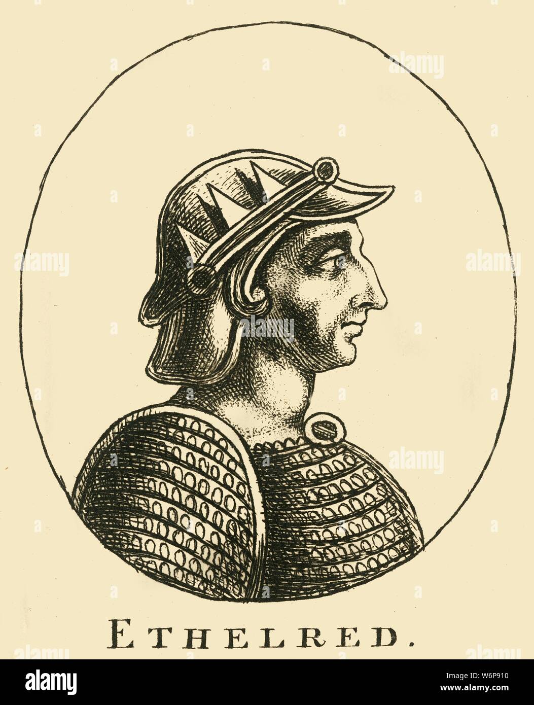 'Ethelred', 18e siècle. Ethelred II (l) non préparée (c.966- 1016), connu sous le nom n'est pas prêt, était le roi des Français de 978 à 1013 et de nouveau de 1014 jusqu'à sa mort. Banque D'Images
