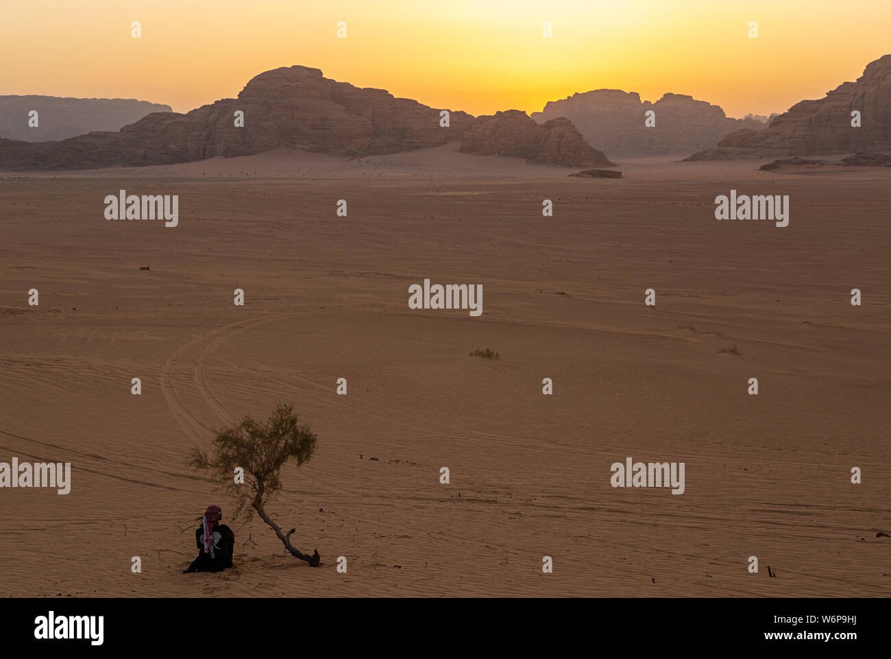 Le désert de Wadi Rum en Jordanie Banque D'Images Le désert de Wadi Rum en Jordanie Banque D'Images