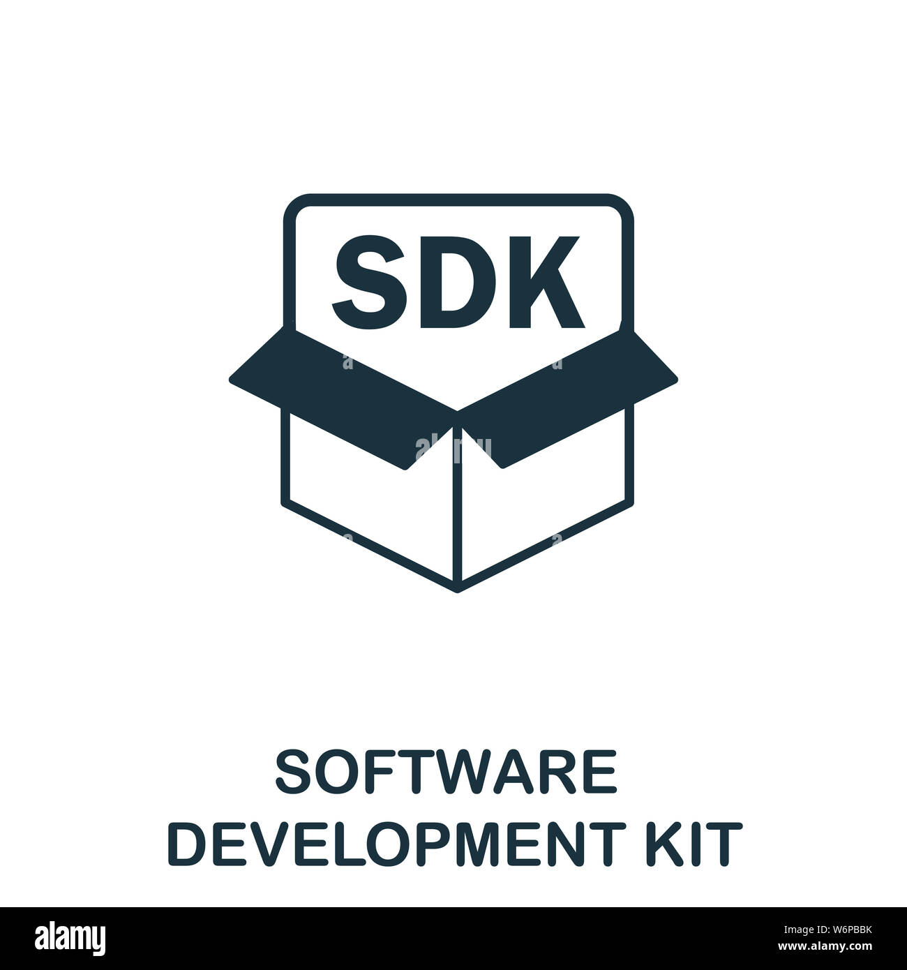 Symbole de l'icône du kit de développement logiciel. Signe créatif de la collection Icons. Icône du kit de développement logiciel plat pour ordinateur et mobile Banque D'Images