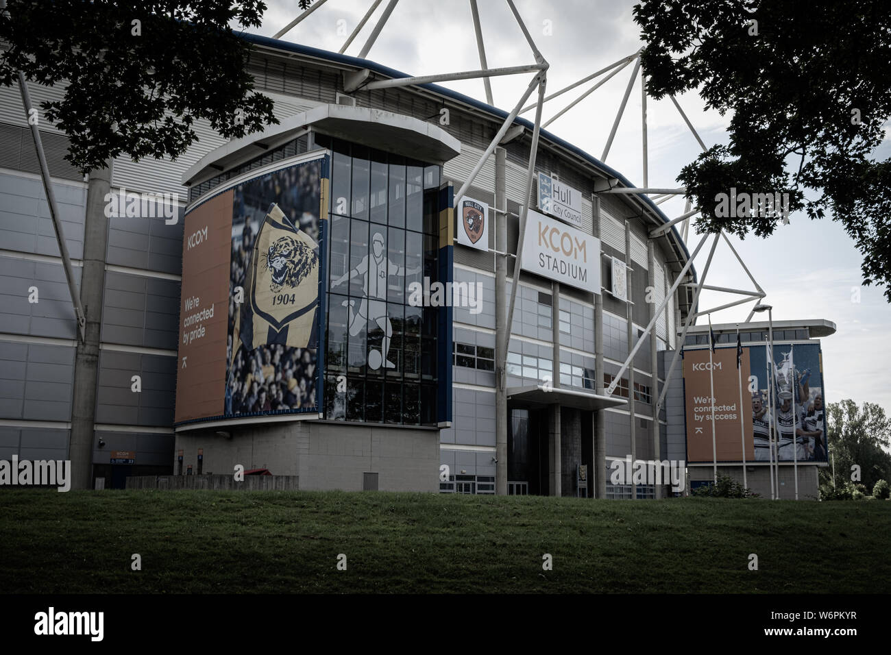 KCOM Stadium, Hull, Royaume-Uni. Accueil du club de football anglais de la ville de Hull et Hull FC Super League rugby league club. Banque D'Images