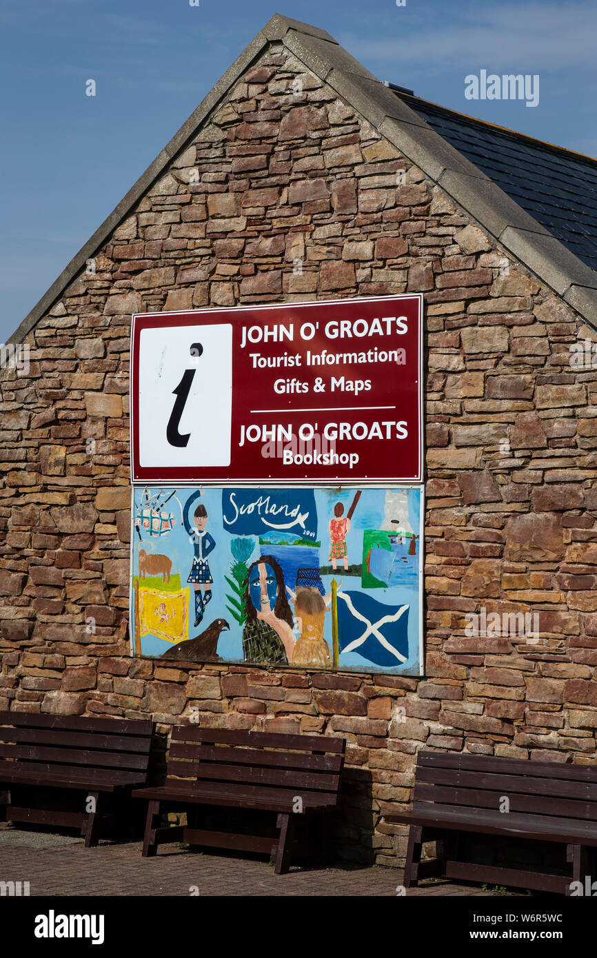 John O Groats librairie avec des cartes cadeaux et des informations touristiques à la plus extrême nord-est du continent britannique Banque D'Images