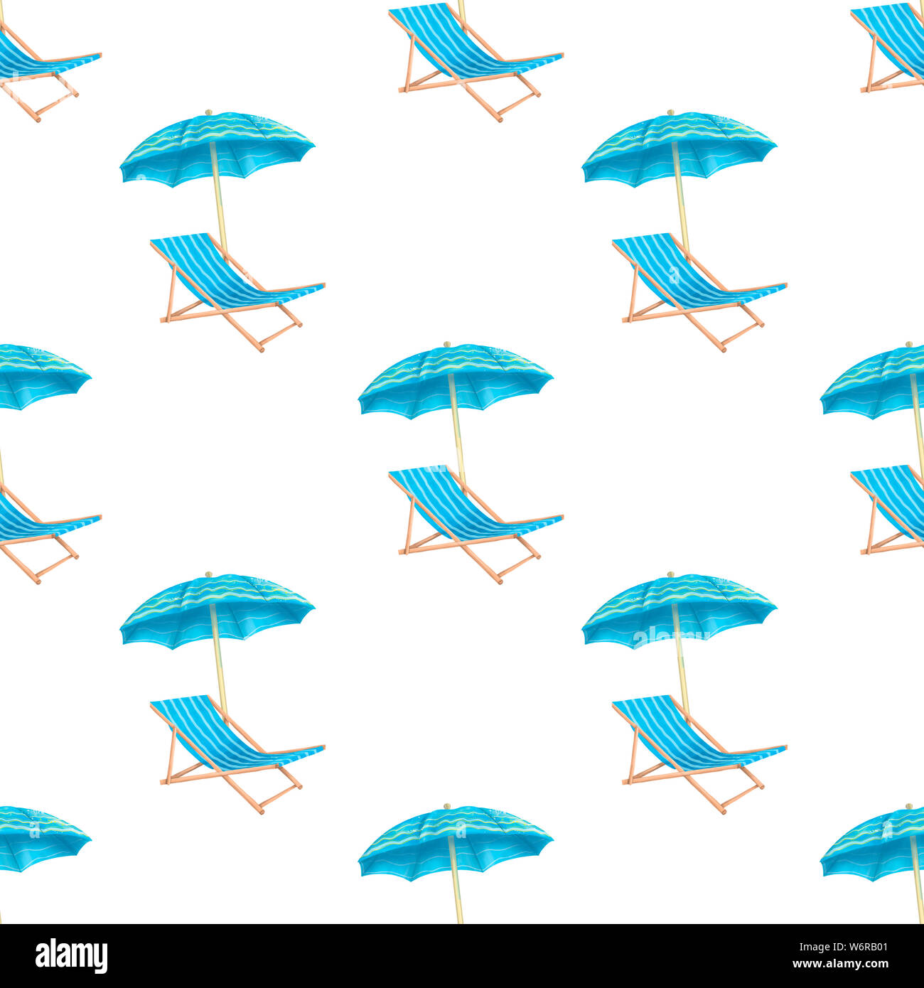 Plage d'été de mer, parasols, lits de plage patron blanc fond. Parasol et  chaise de bureau sur une plage pendant les vacances d'été. tissu plat sans  couture Photo Stock - Alamy