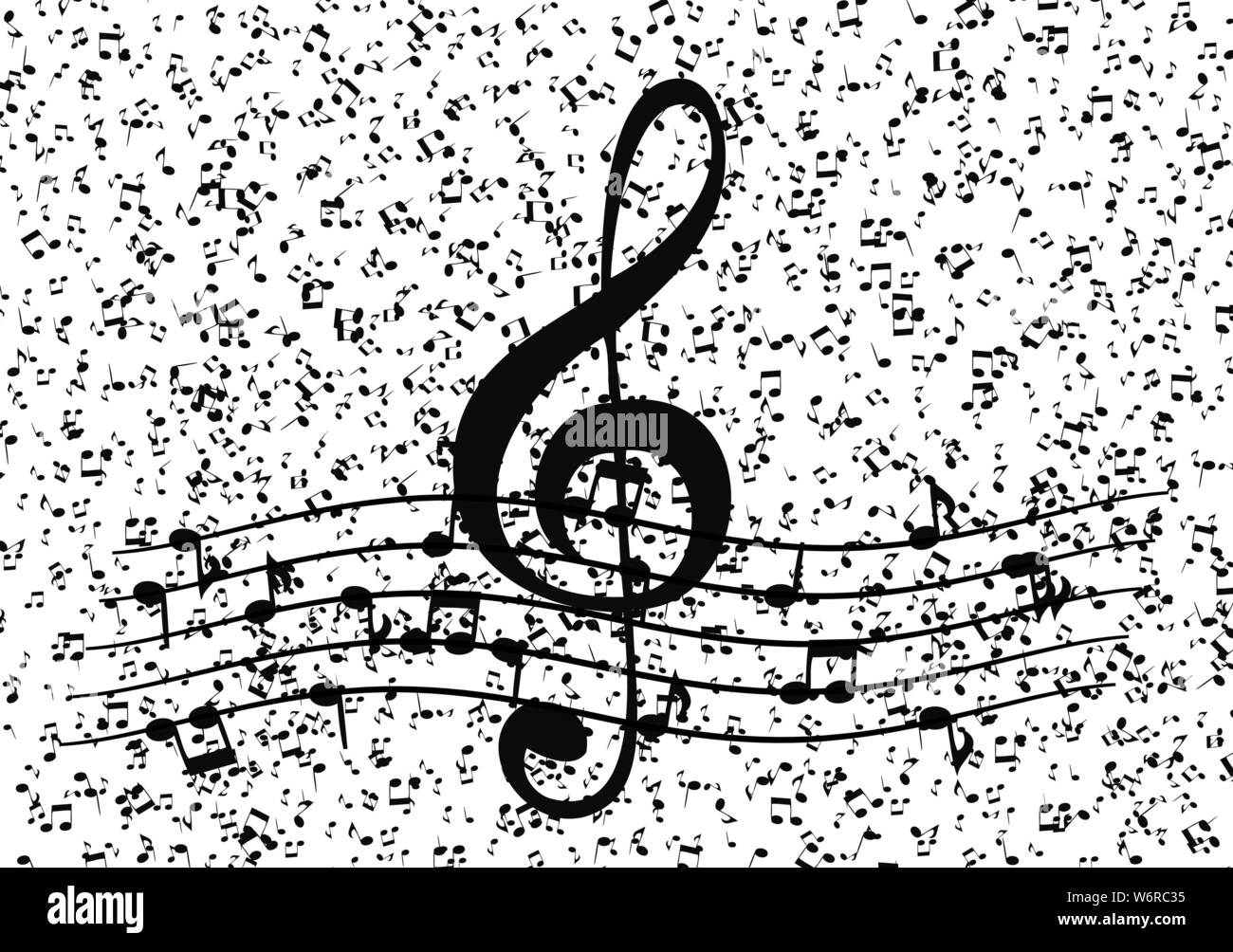 Des notes de musique classique avec clé de sol. Vector Illustrator Illustration de Vecteur