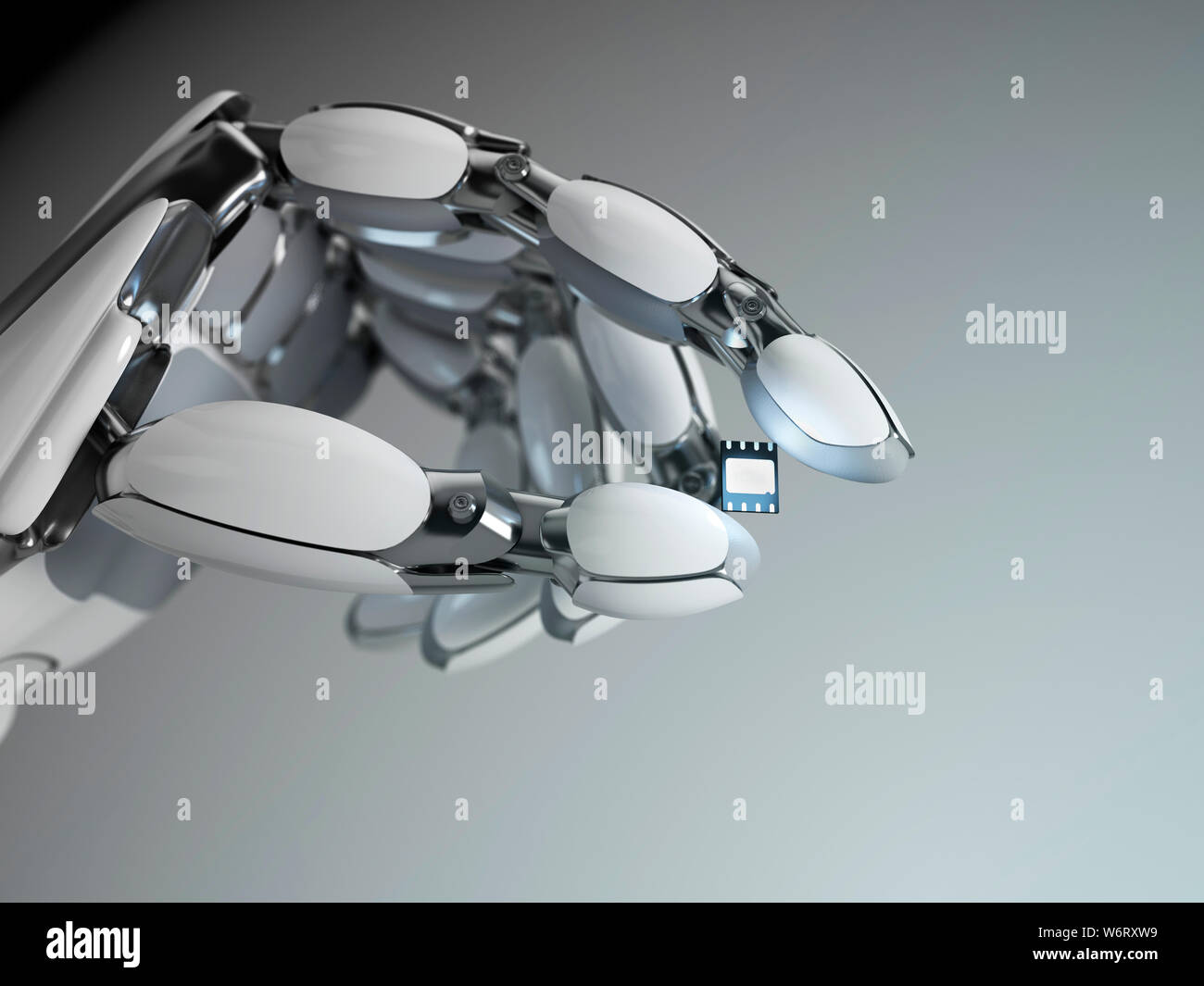 ESIM carte en main robotique, illustration. Banque D'Images