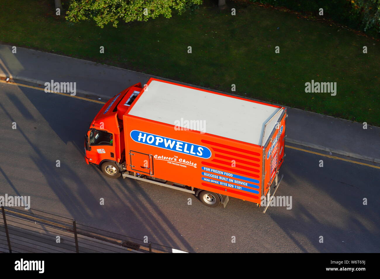 Un Hopwells Camion commissariat des livraisons à Leeds. Banque D'Images