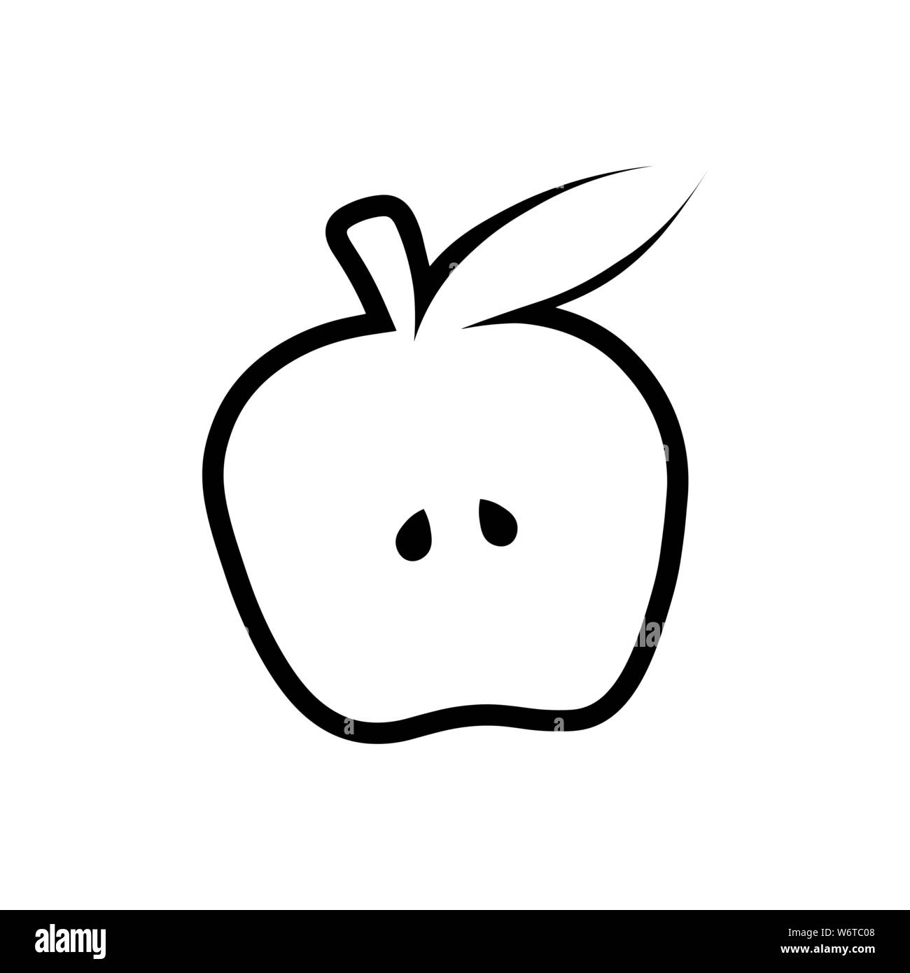 Illustration De Monochrome Du Logo Apple L Icone Apple Noir Contour Vectoriel Design Plat Minimaliste Moderne Style Image Vectorielle Stock Alamy