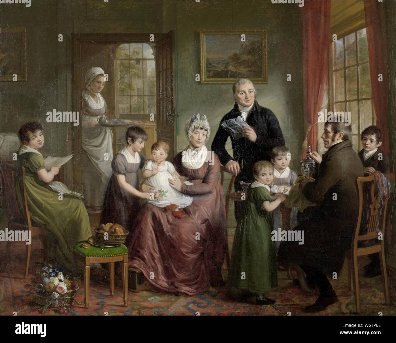 De familie van Adriaan Bonebakker rencontré Dirk L. Bennewitz, Adriaan de Lelie, 1809, Banque D'Images