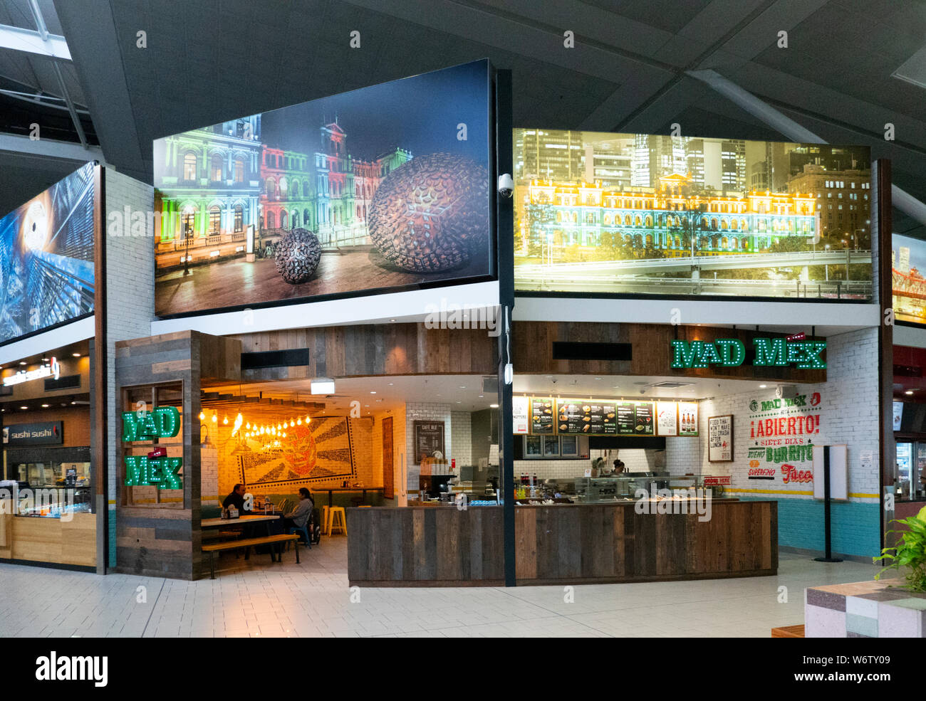 Restaurants à l'aéroport de Brisbane, Terminal International, Queensland, Queensland, Australie Banque D'Images