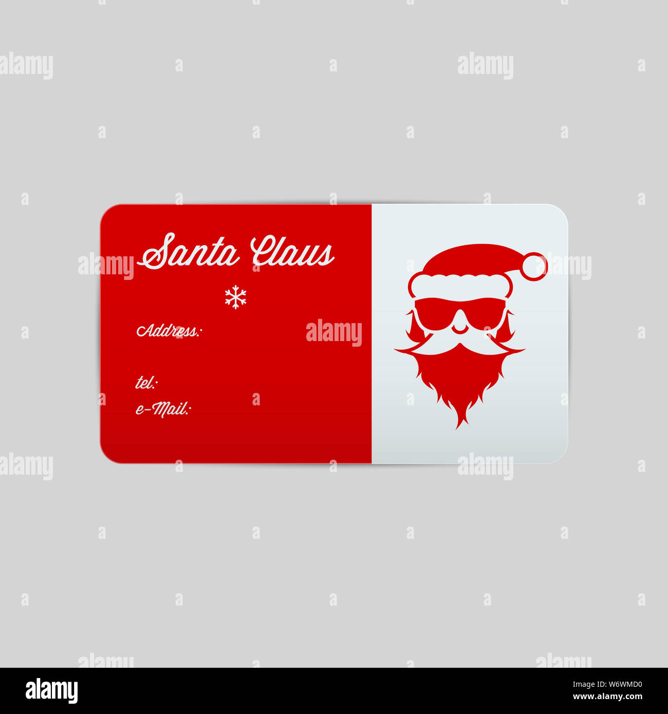 Carte de visite du Père Noël. Joyeux Noël et Bonne Année, l'arrière