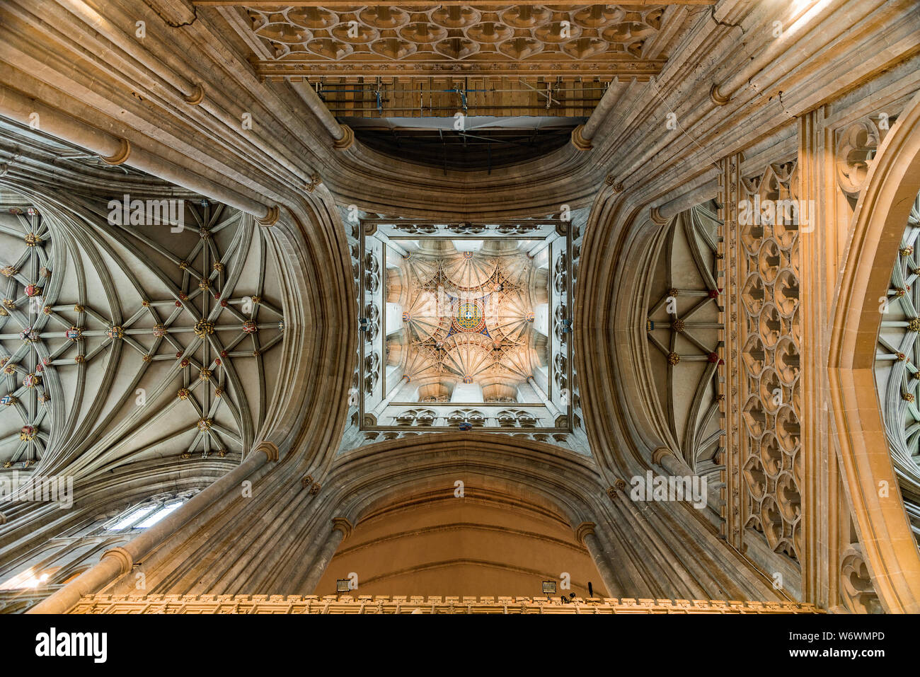 La Cathédrale de Canterbury Tower - vue intérieure Banque D'Images