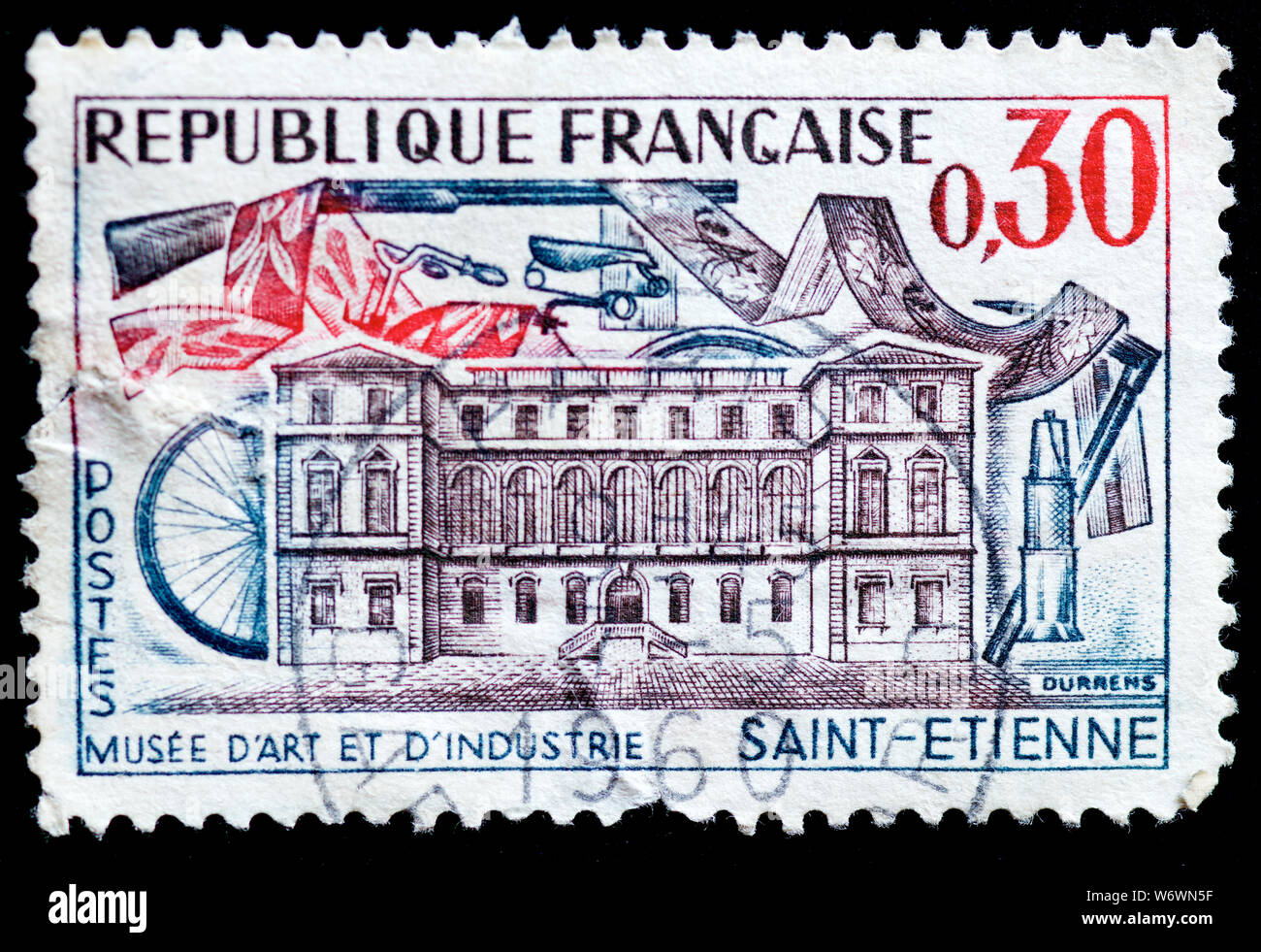 Timbre France - Musée d'art et d'Industrie de Saint-Étienne Banque D'Images