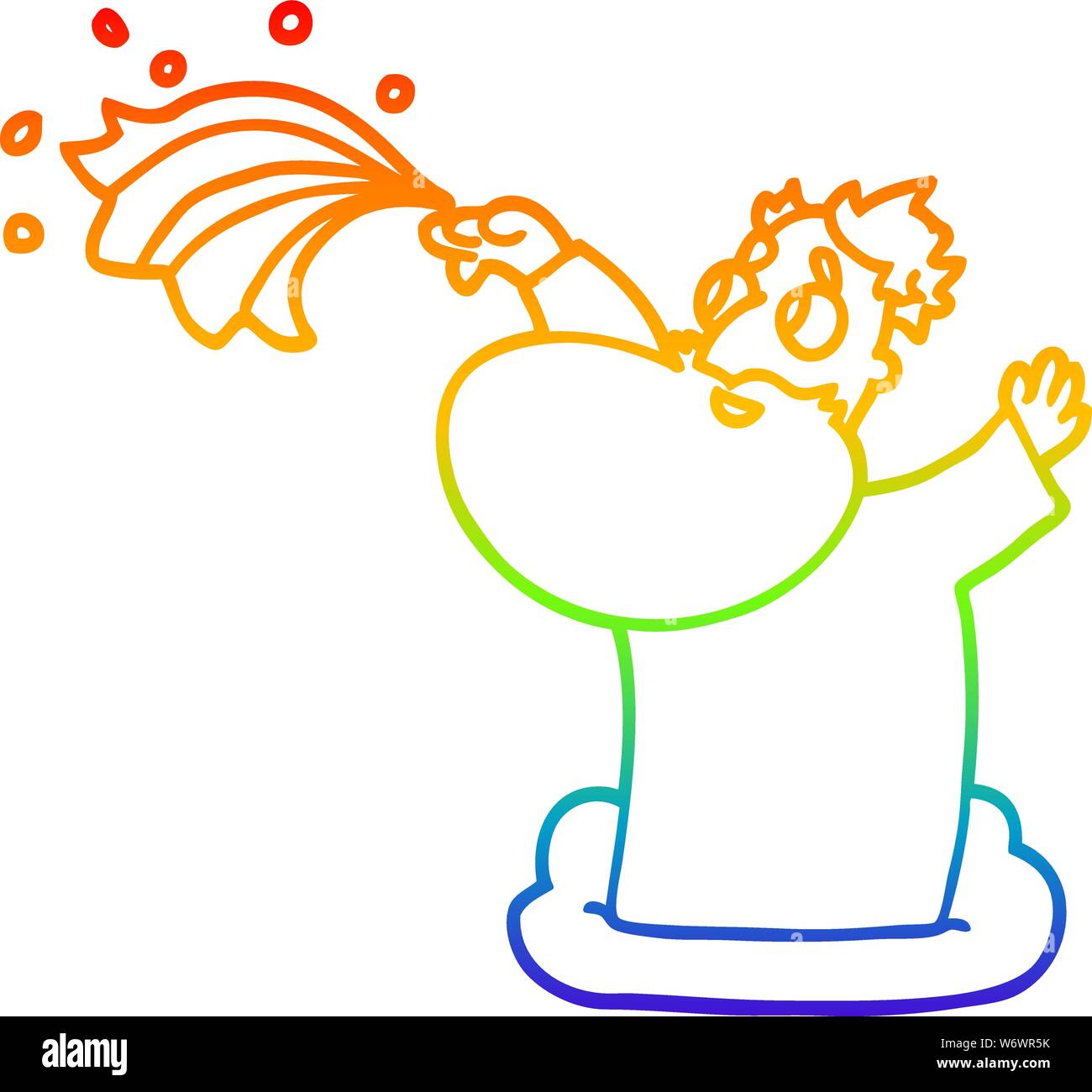 La ligne de gradient dessin d'une caricature de l'univers de la création de Dieu Illustration de Vecteur