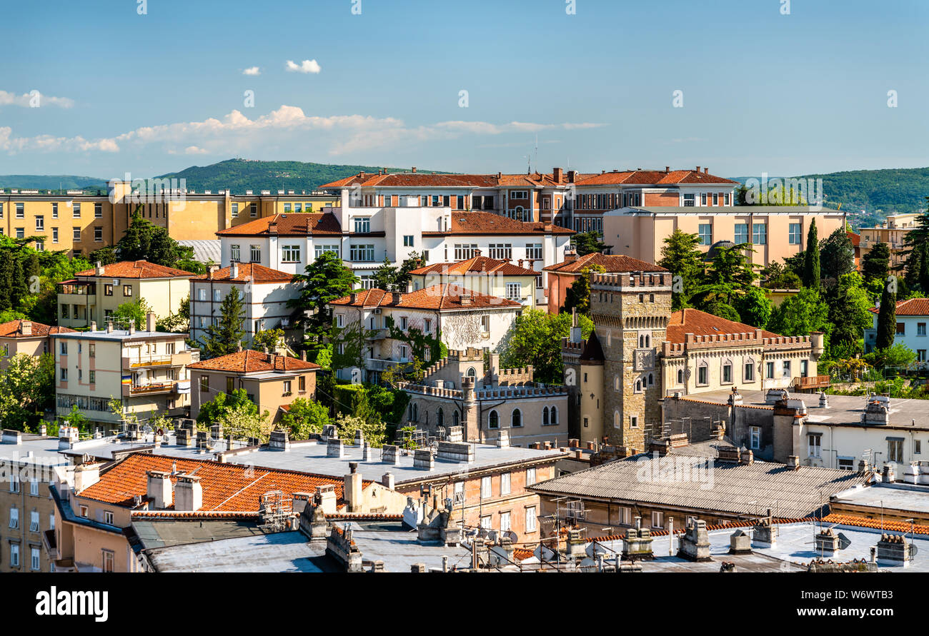 Vue aérienne de l'Observatoire Astronomique de Trieste (Italie) Banque D'Images