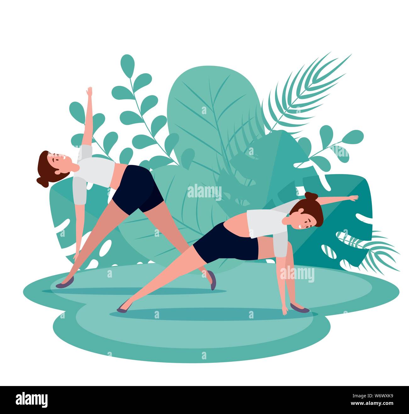 Exercice de méditation yoga formation femmes Illustration de Vecteur