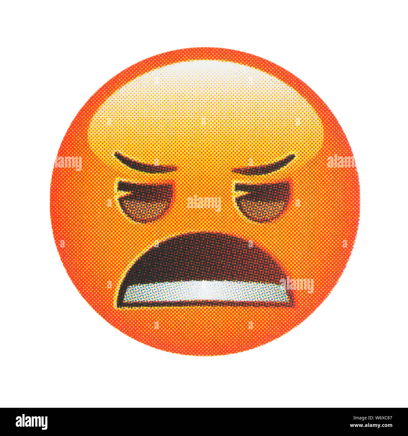 Emoticon visage en colère Banque D'Images