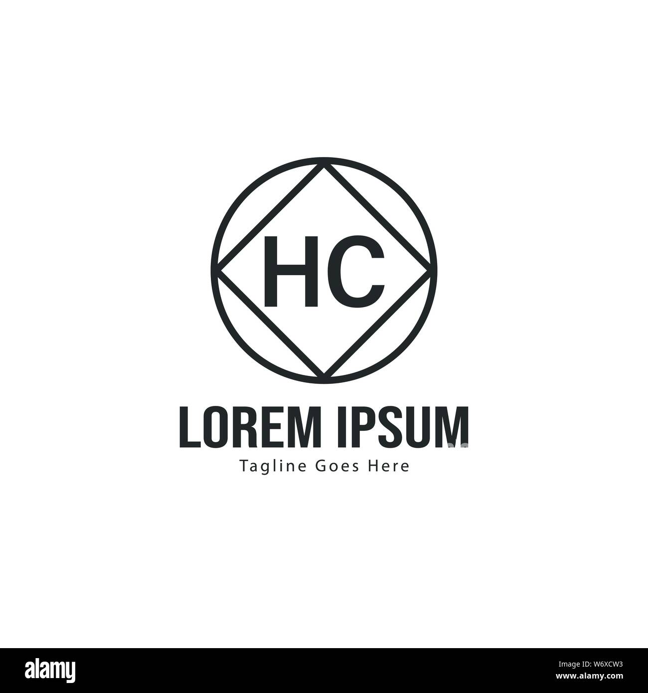 Modèle avec logo HC initiale du bâti moderne. Lettre SC minimaliste ...
