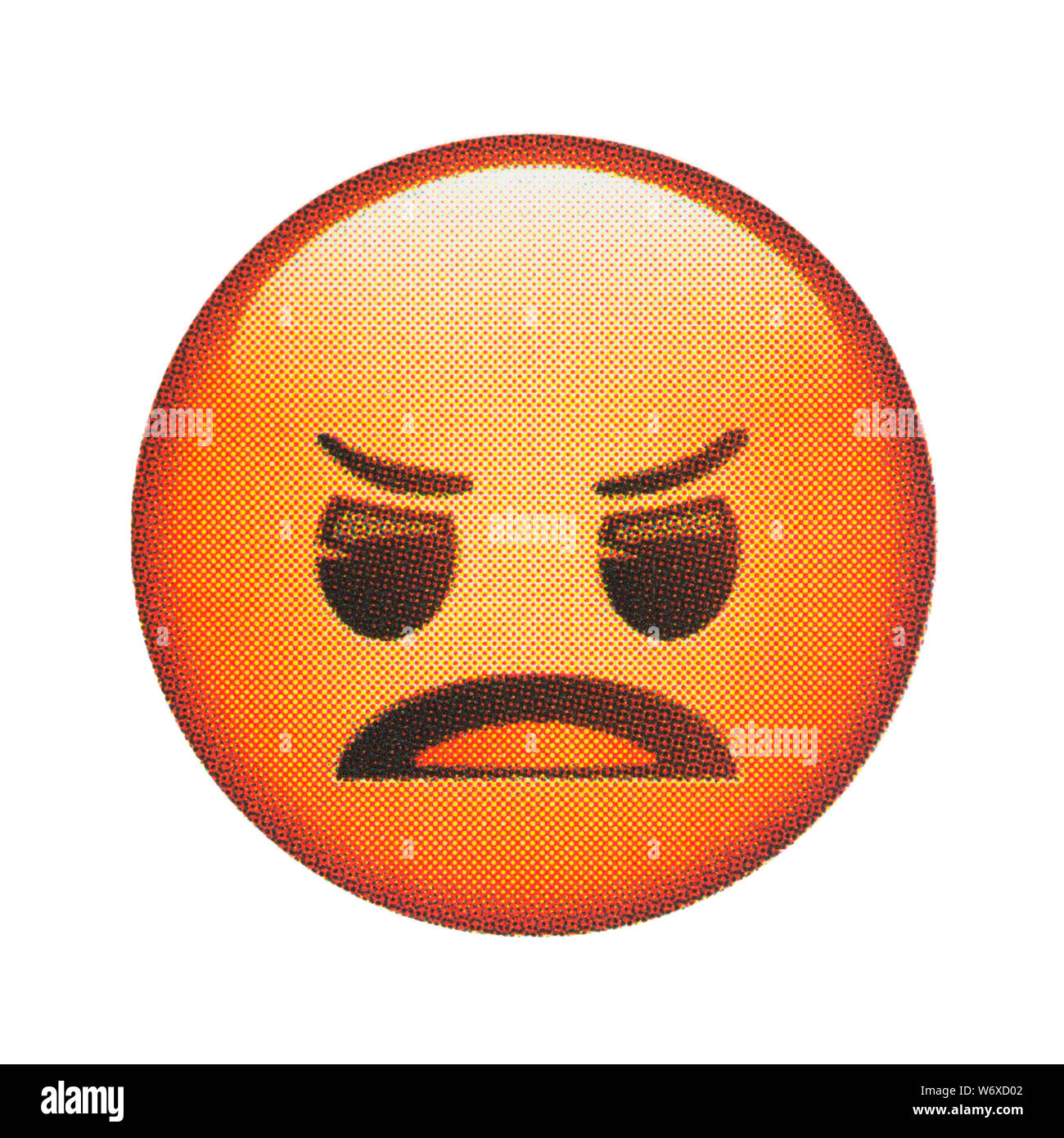 Emoticon visage en colère Banque D'Images