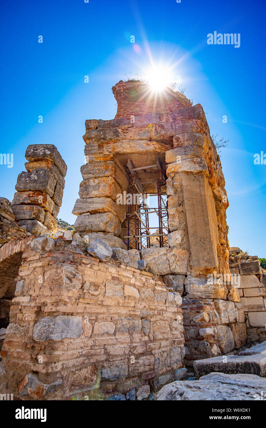 Ancienne ville d'Ephèse (Efes). Les structures de l'architecture ancienne. Ancienne ville la plus visitée en Turquie Banque D'Images