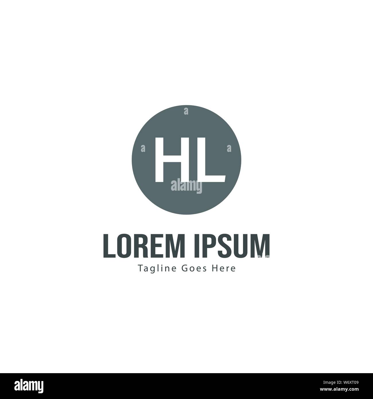 Logo HL initiale modèle avec cadre moderne. Lettre HL minimaliste design logo vector illustration Illustration de Vecteur