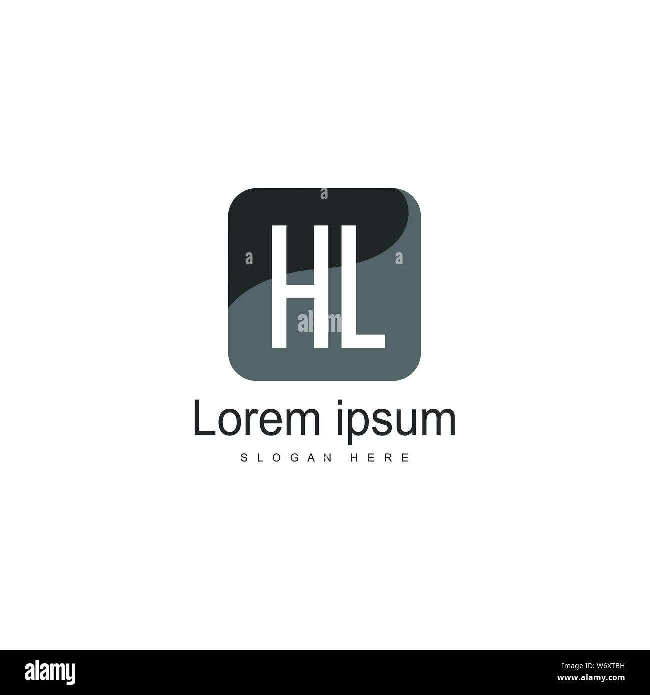 Logo HL initiale modèle avec cadre moderne. Lettre HL minimaliste design logo vector illustration Illustration de Vecteur