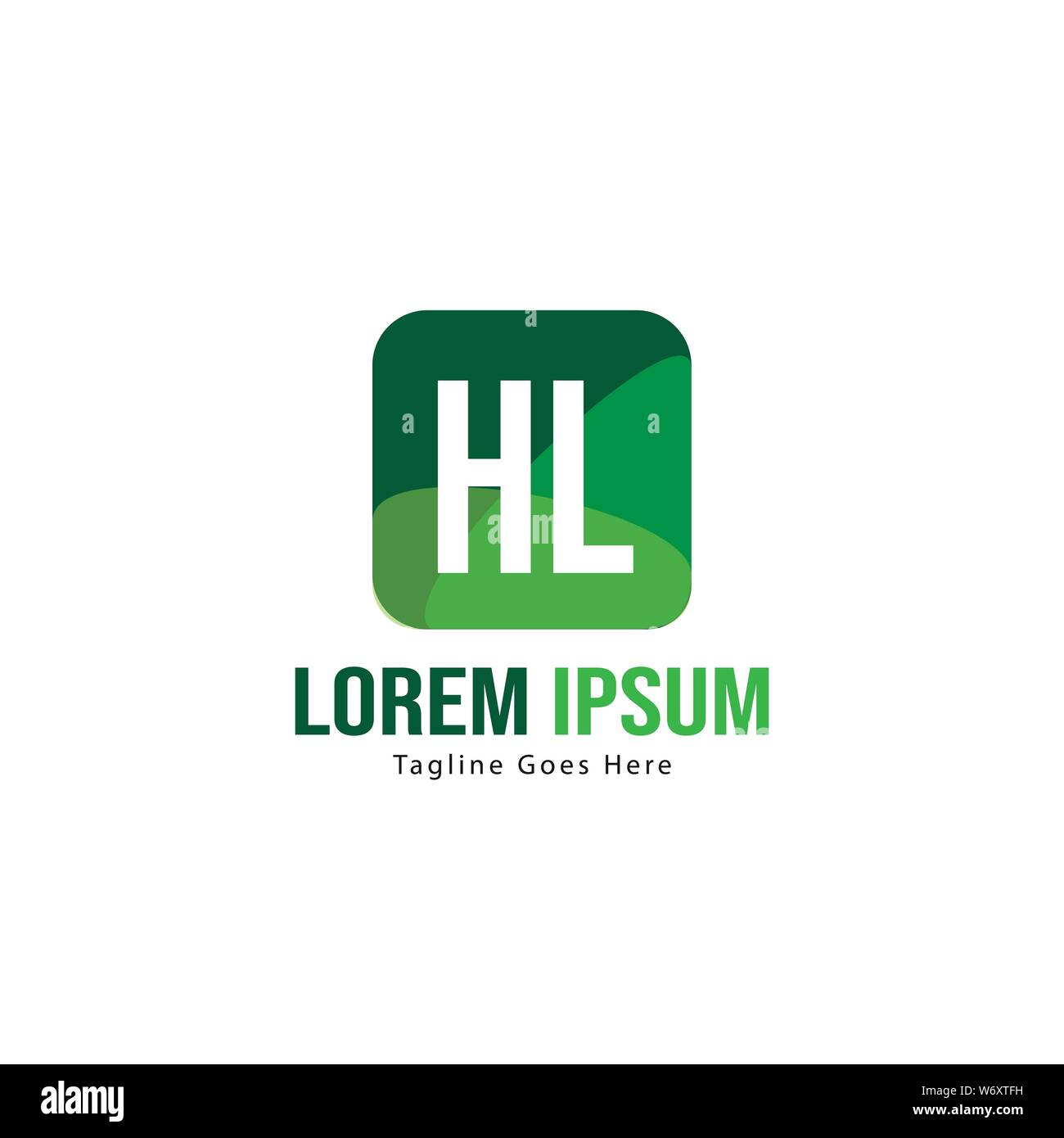 Logo HL initiale modèle avec cadre moderne. Lettre HL minimaliste design logo vector illustration Illustration de Vecteur