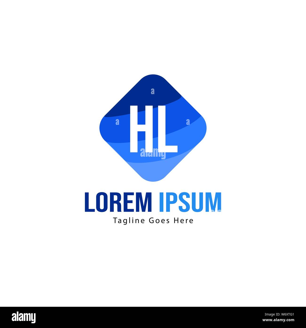 Logo HL initiale modèle avec cadre moderne. Lettre HL minimaliste design logo vector illustration Illustration de Vecteur