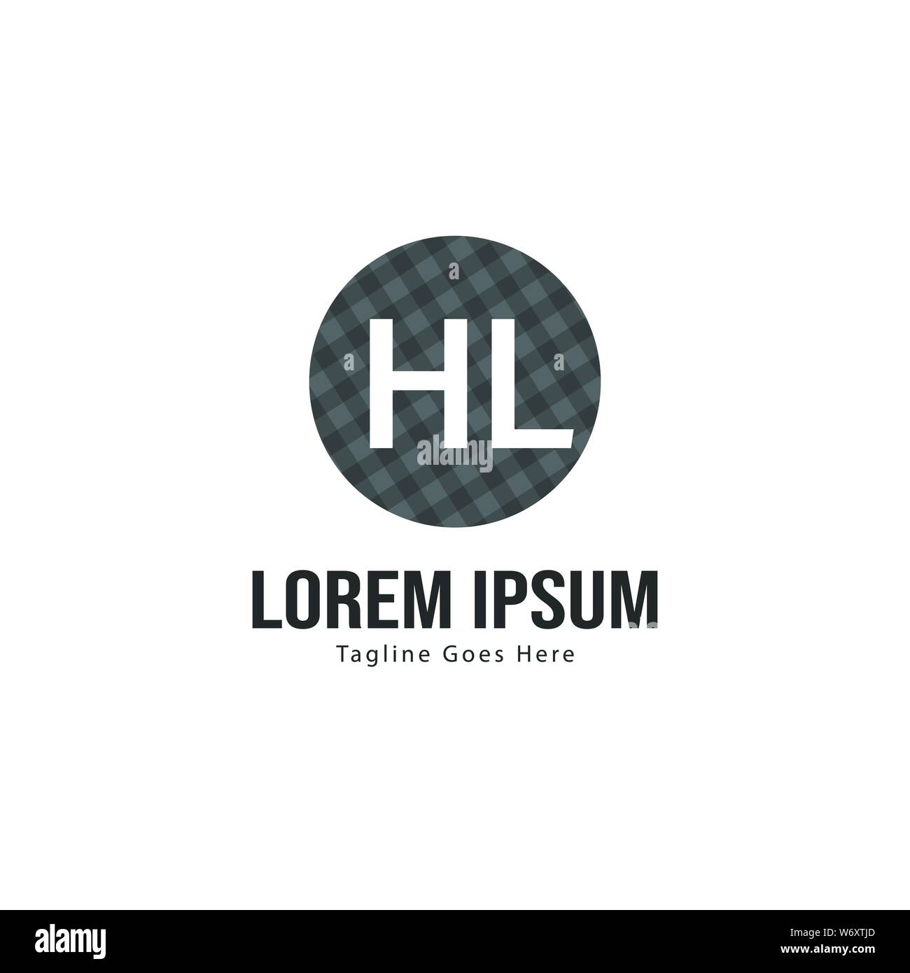 Logo HL initiale modèle avec cadre moderne. Lettre HL minimaliste design logo vector illustration Illustration de Vecteur