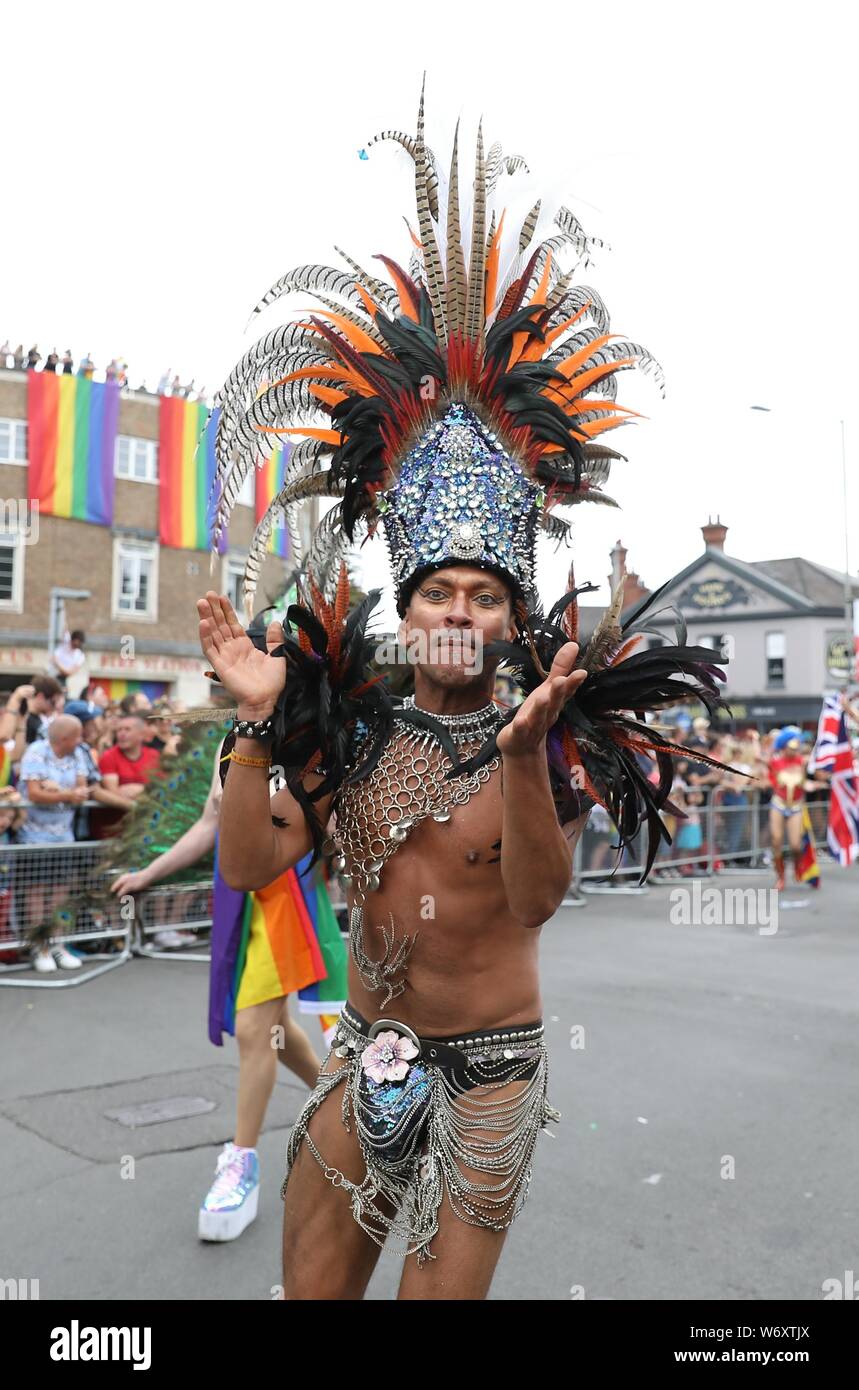 Brighton, Royaume-Uni, 3 août 2019 - participants prendront part au défilé de la fierté de Brighton. James crédit Boardman/Alamy Live News Banque D'Images