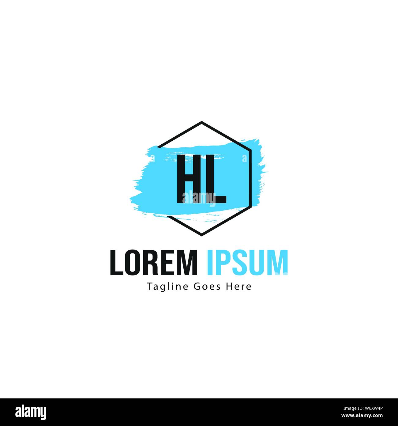 Logo HL initiale modèle avec cadre moderne. Lettre HL minimaliste design logo vector illustration Illustration de Vecteur
