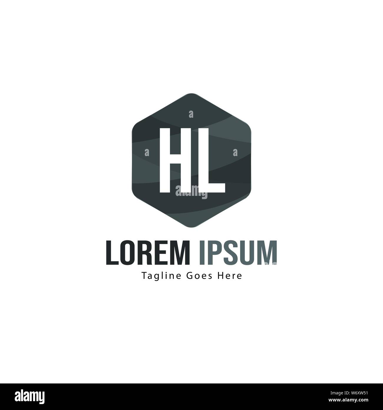 Logo HL initiale modèle avec cadre moderne. Lettre HL minimaliste design logo vector illustration Illustration de Vecteur