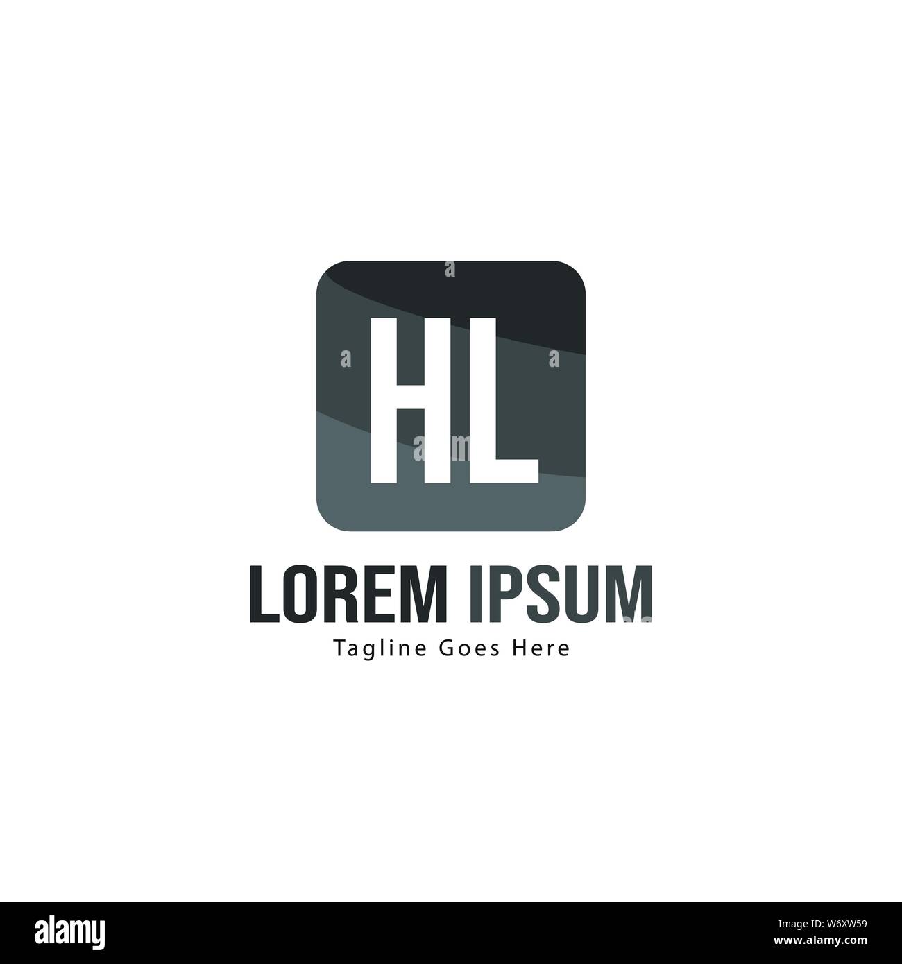 Logo HL initiale modèle avec cadre moderne. Lettre HL minimaliste design logo vector illustration Illustration de Vecteur