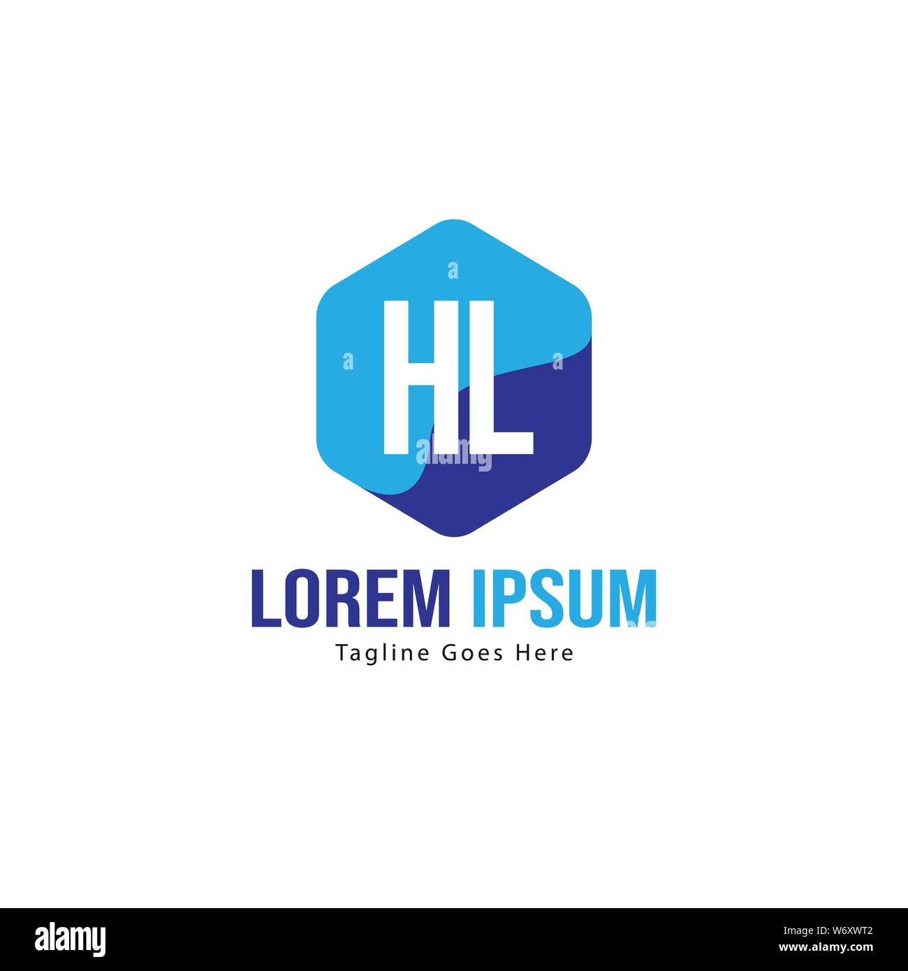 Logo HL initiale modèle avec cadre moderne. Lettre HL minimaliste design logo vector illustration Illustration de Vecteur