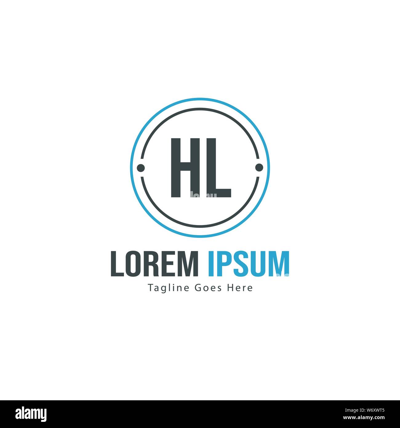 Logo HL initiale modèle avec cadre moderne. Lettre HL minimaliste design logo vector illustration Illustration de Vecteur
