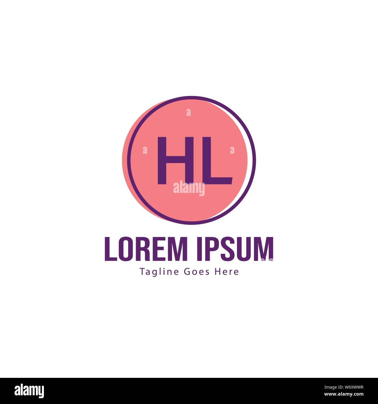 Logo HL initiale modèle avec cadre moderne. Lettre HL minimaliste design logo vector illustration Illustration de Vecteur