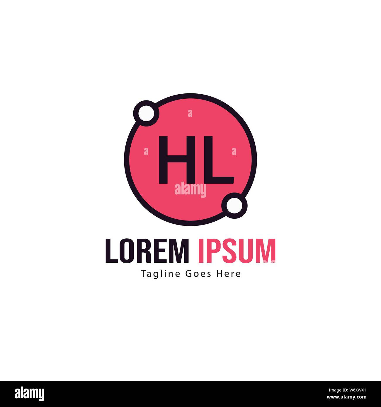 Logo HL initiale modèle avec cadre moderne. Lettre HL minimaliste design logo vector illustration Illustration de Vecteur