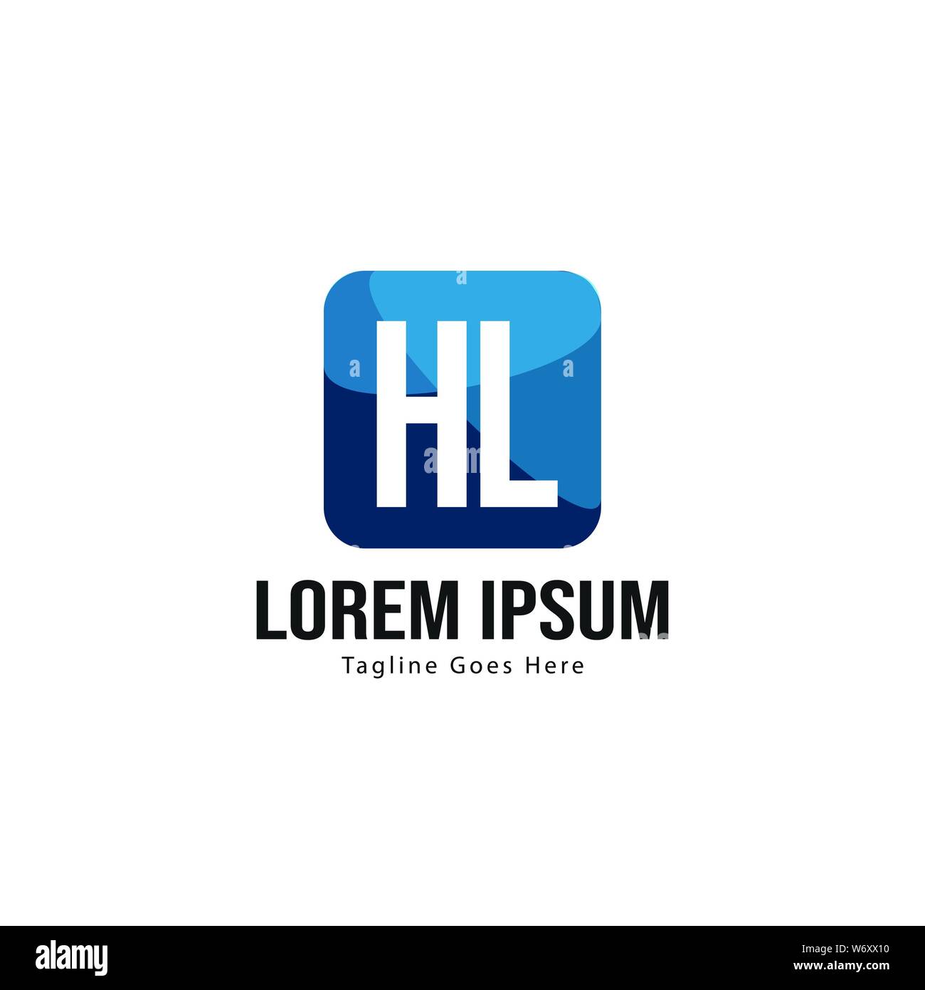 Logo HL initiale modèle avec cadre moderne. Lettre HL minimaliste design logo vector illustration Illustration de Vecteur